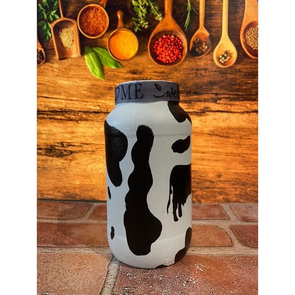 Hand painting  farmhouse Set of 3 glass jars painted with farm animals - Picture 4 of 10